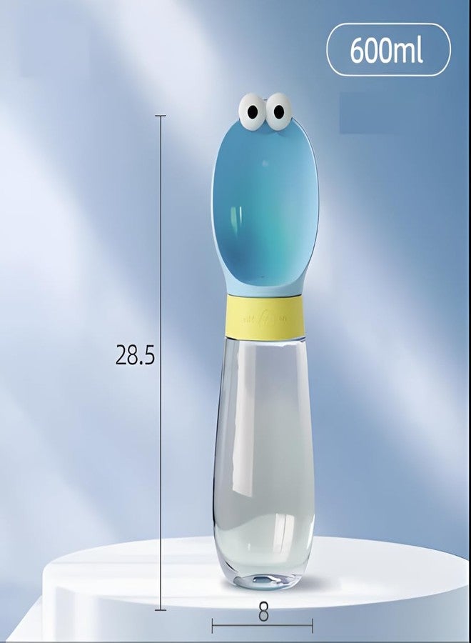 PET FUN زجاجة ماء محمولة للكلاب من بيت فن - موزع مياه مانع للتسرب للسفر للحيوانات الأليفة - تصميم عيون لطيف، خالية من مادة BPA، مصنوعة من السيليكون والبلاستيك الآمن غذائيًا - إكسسوار خفيف الوزن للمشي للكلاب والقطط - Image 2